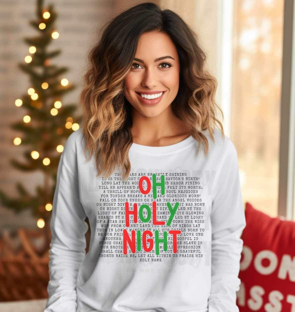 Oh holy night red and green (COR) 17061 DTF TRANSFER