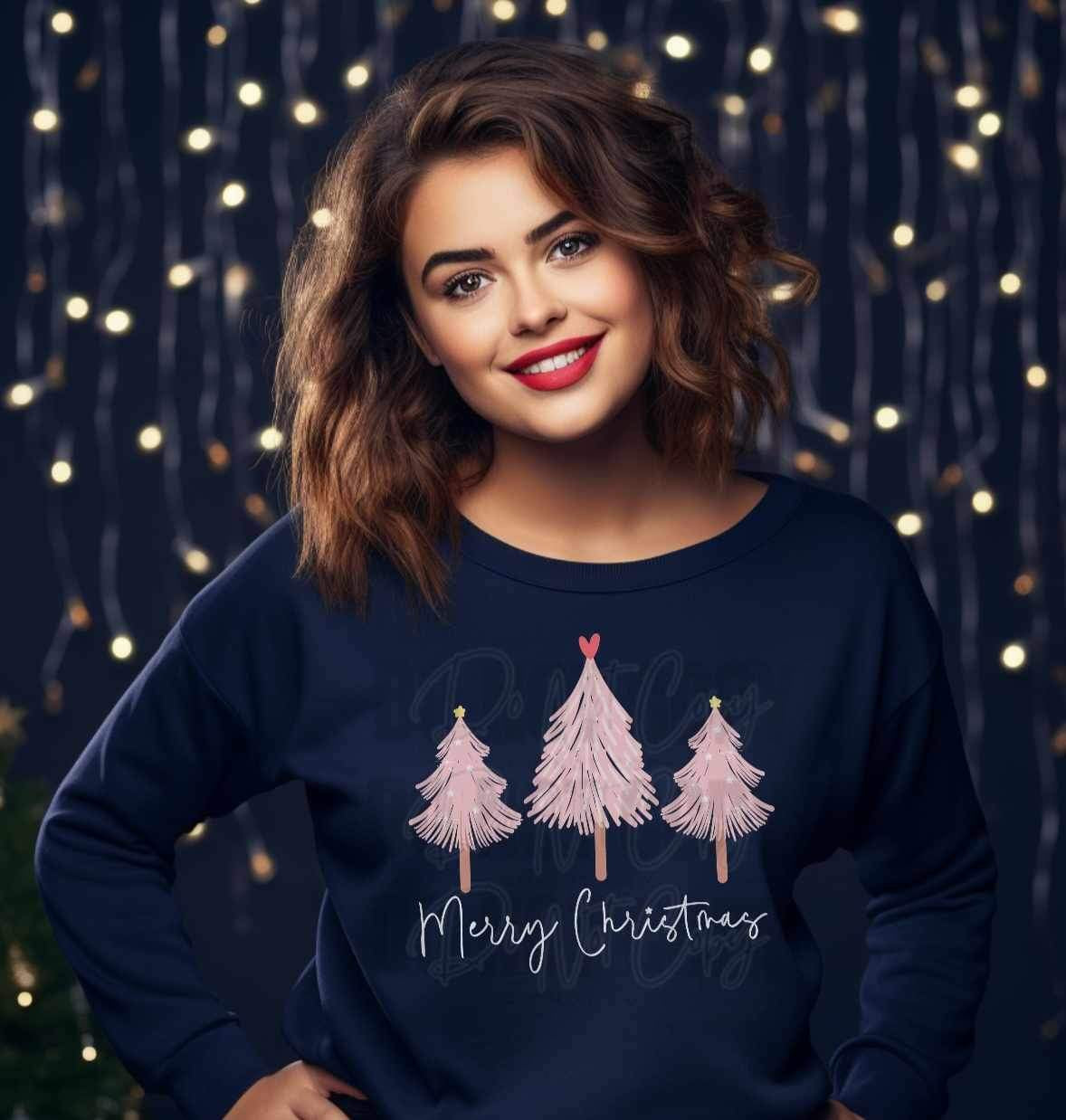 Merry Christmas pink trees (COR) 17064 DTF TRANSFER