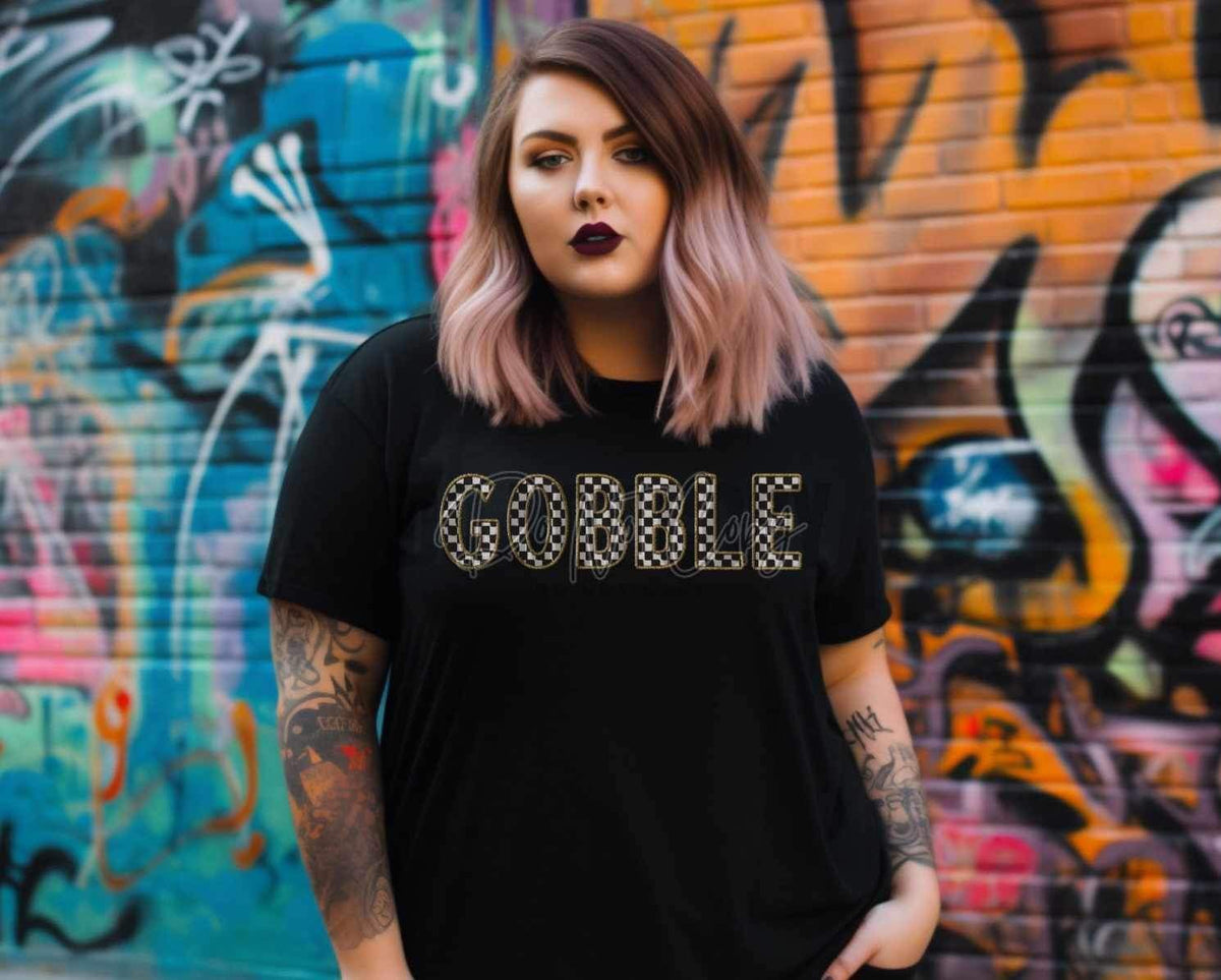 Gobble checkered print (COR) 17053 DTF TRANSFER
