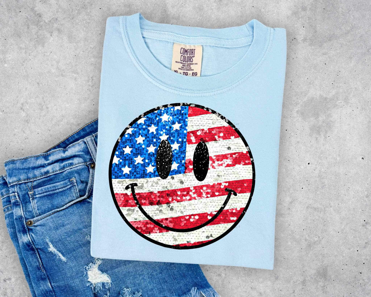 Flag filled smiley 26707 DTF transfer