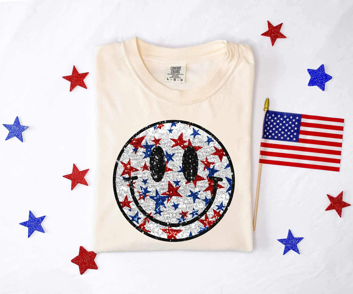 Star filled smiley 26719 DTF transfer