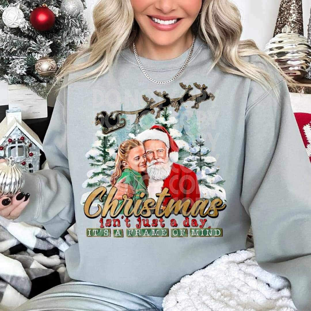 Christmas isnt just a day its a frame of mine santa and woman 17072 DTF TRANSFER