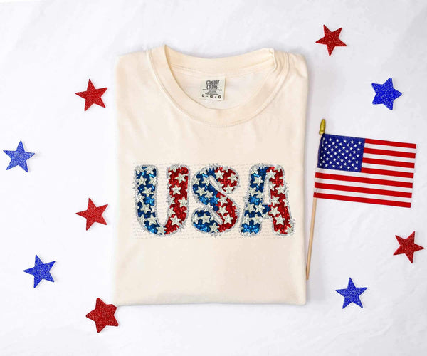 USA Red and blue with stars 26695 DTF transfer