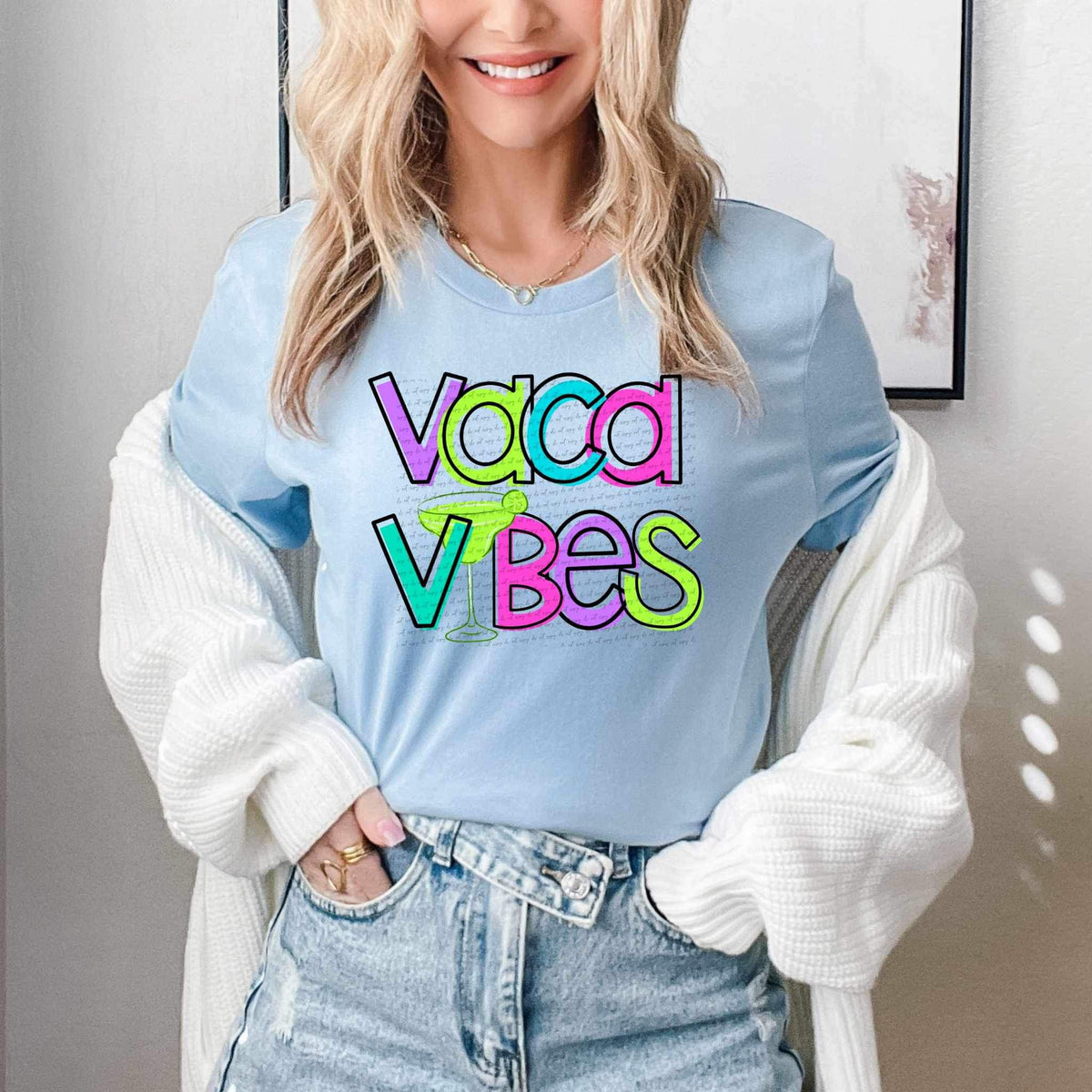 Vaca vibes margarita glass 26683 DTF transfer