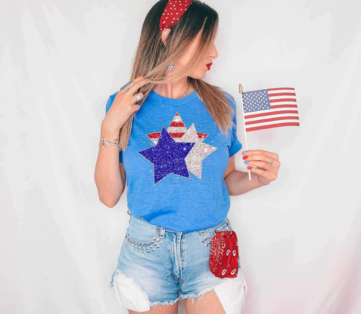 Patriotic stars sequin 26710 DTF transfer