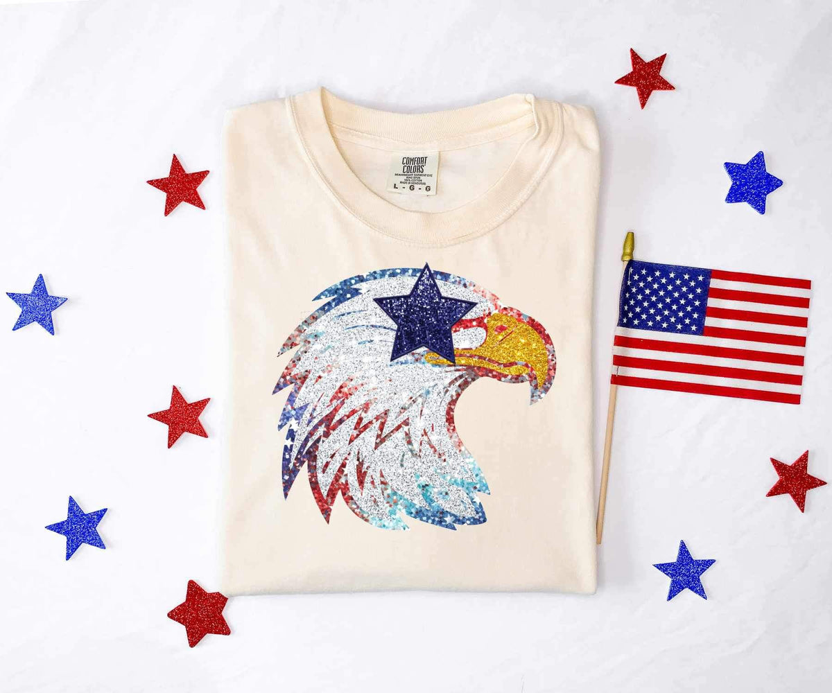 Patriotic eagle sequin 26709 DTF transfer