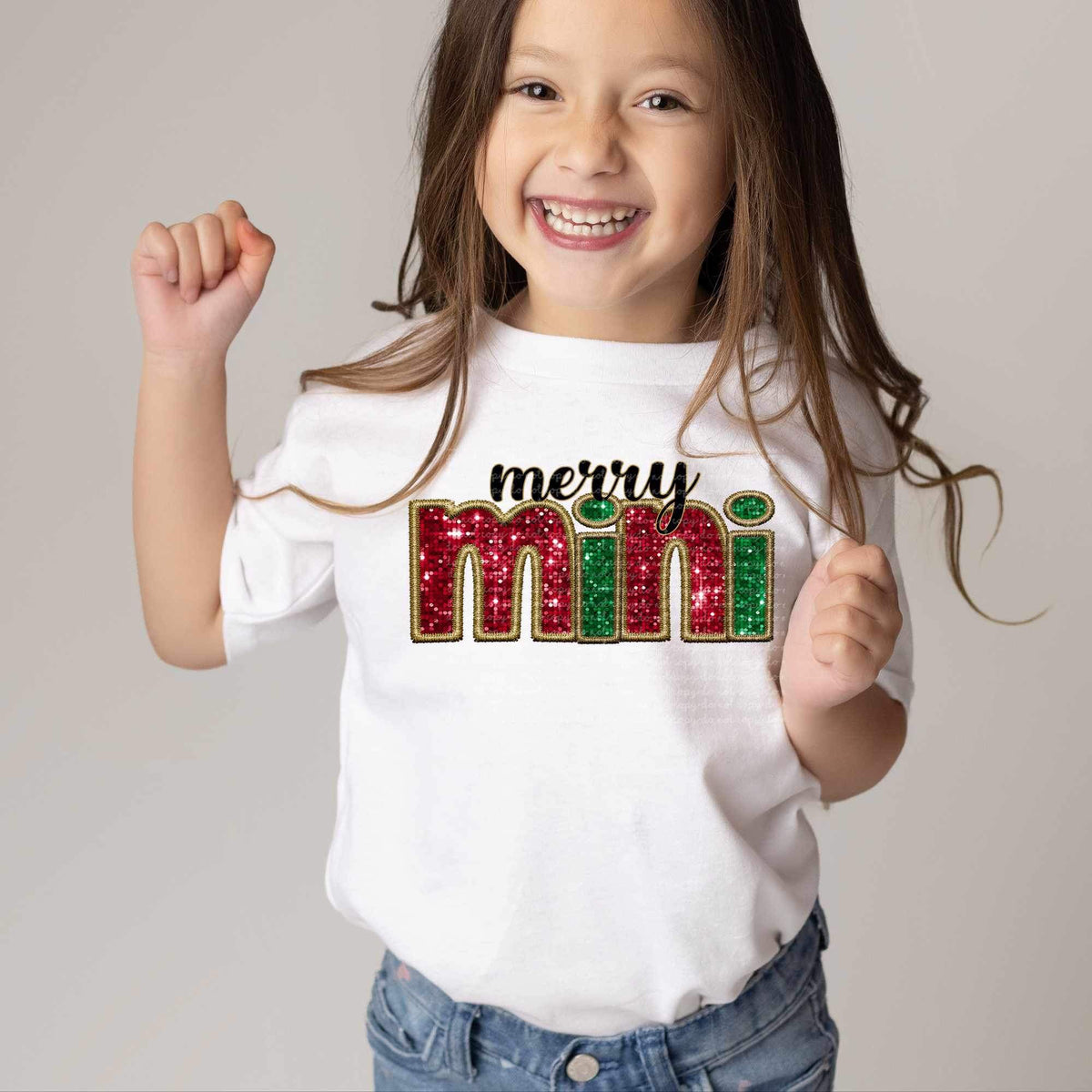 Merry mini red and green sequin (cmld) 17090 DTF TRANSFER