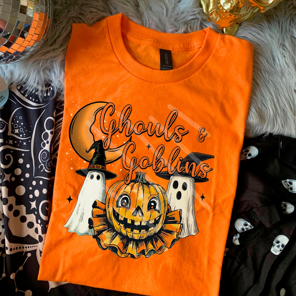 Ghouls and Goblins ghost and pumpkin 110757 DTF transfer