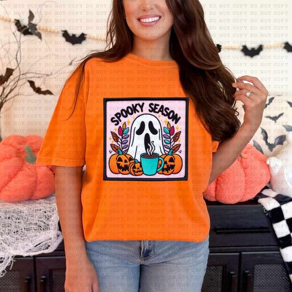 Spooky season ghost square 36791 DTF transfer