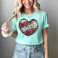 sequin Baseball heart 26735 DTF transfer