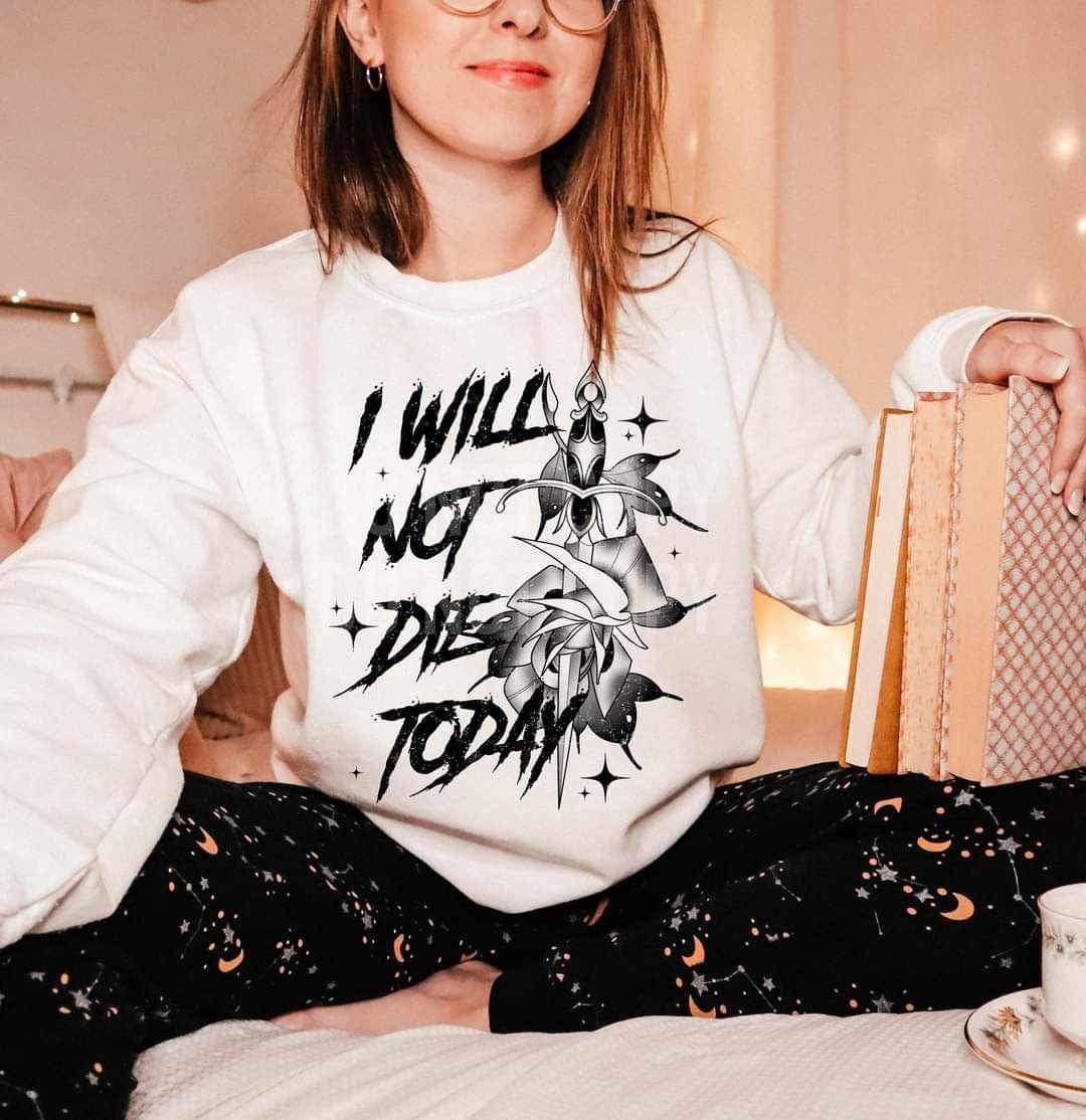 I will not die today BLACK sword in flower LYTTLE 17146 DTF TRANSFER
