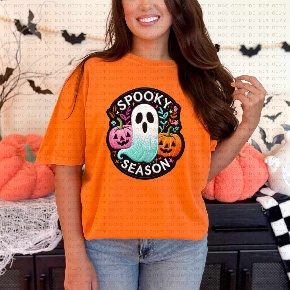 Spooky season ghost embroidery 36811 DTF transfer