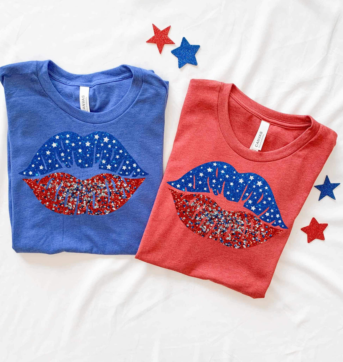 Red and blue lips 26693 DTF transfer