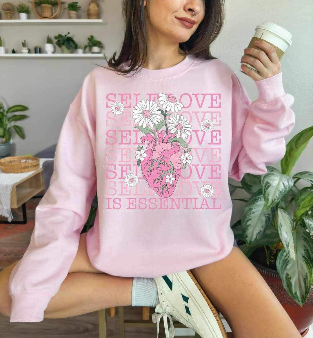 Self love is essential stacked with heart LYTTLE 17140 DTF TRANSFER