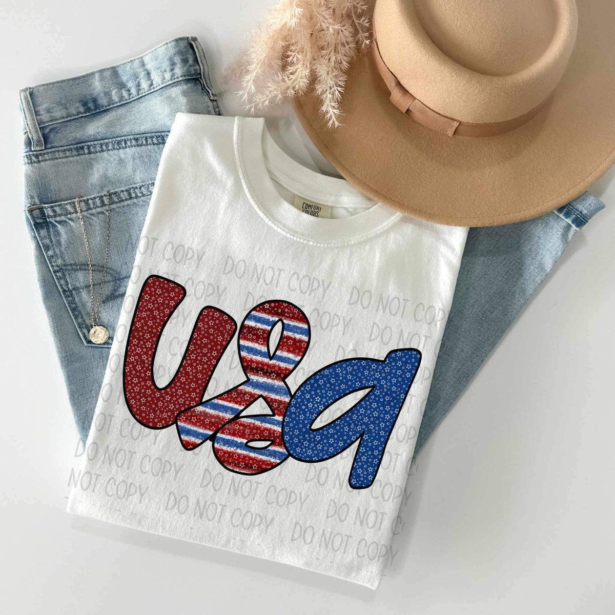 Usa patterned font (SWD) 26765 DTF transfer