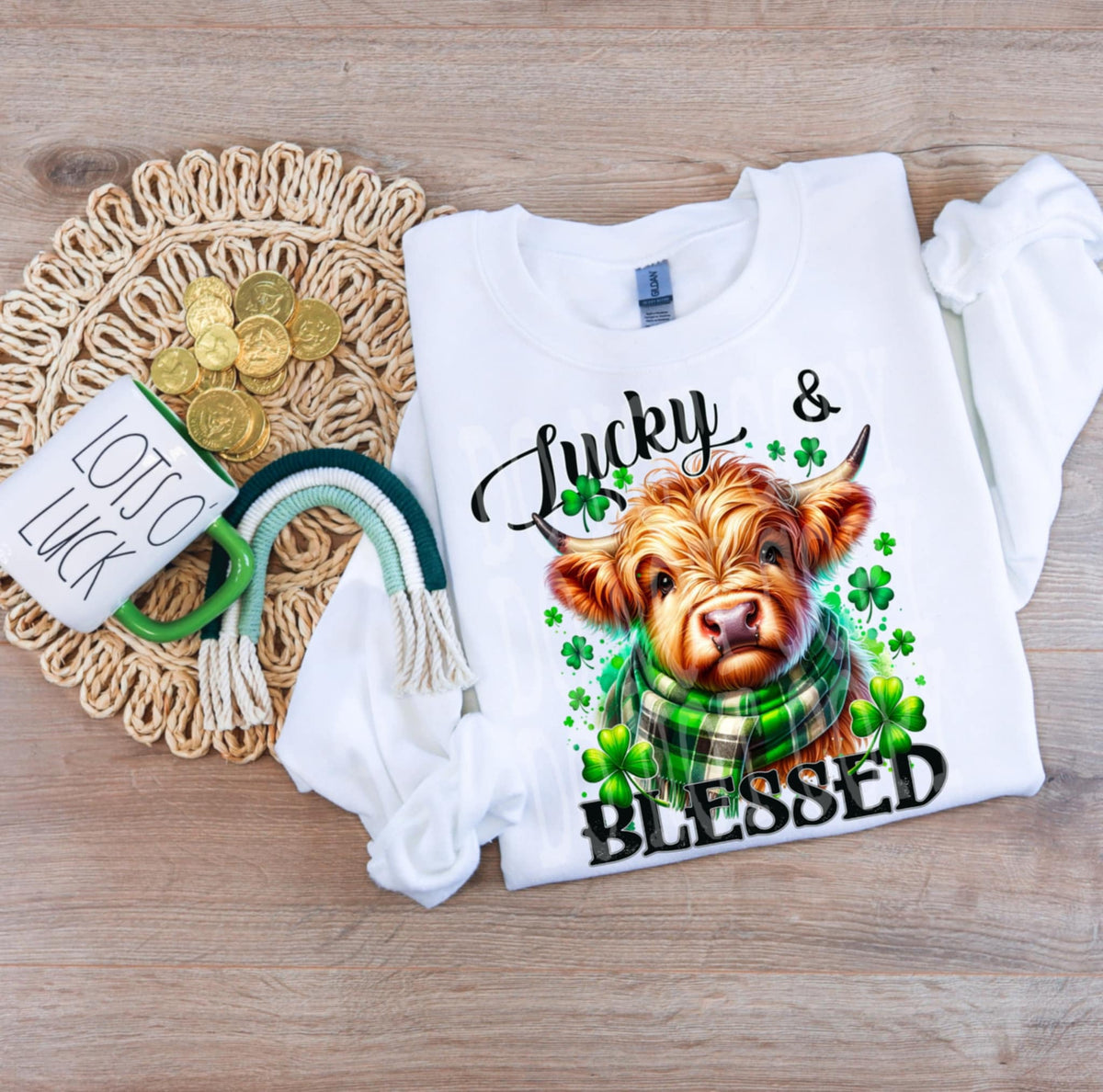 Lucky & blessed cow (DD) 87361 DTF transfer