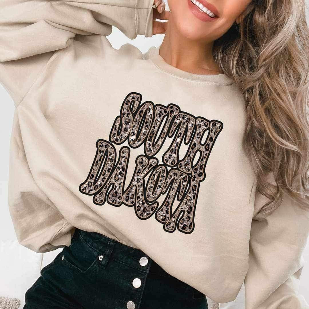 South dakota sequin leopard 17149 DTF TRANSFER