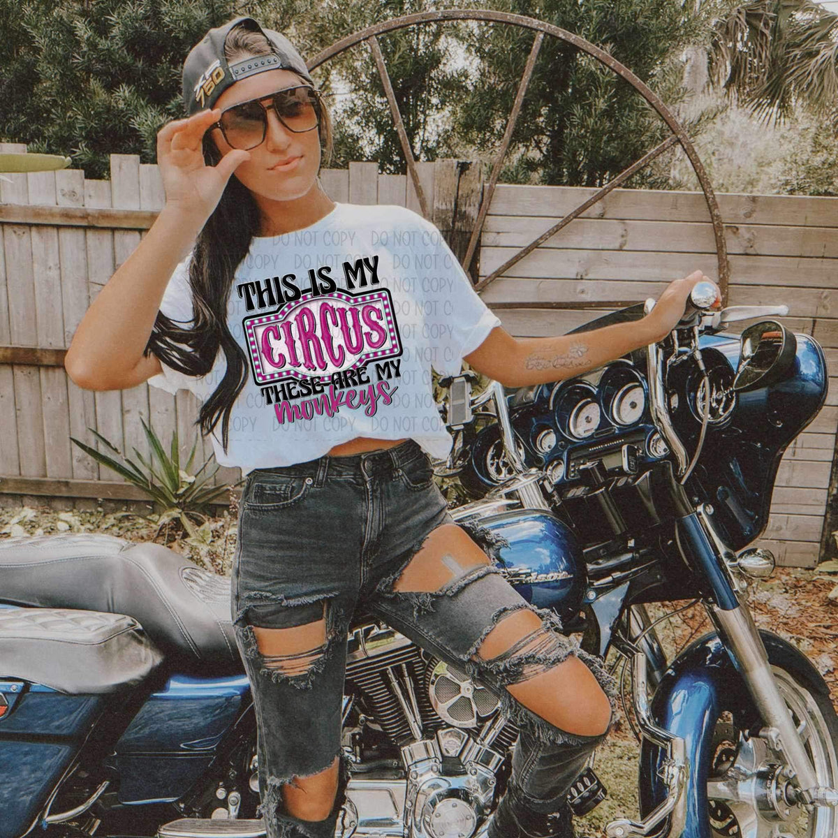 This is my circus these are my monkeys PINK (SWD) 26766 DTF transfer