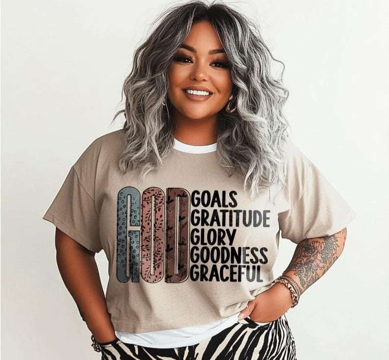 God goals gratitude glory 73212 DTF transfer