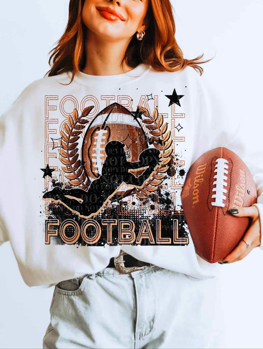 Football stacked brown (AG) 26799 DTF transfer