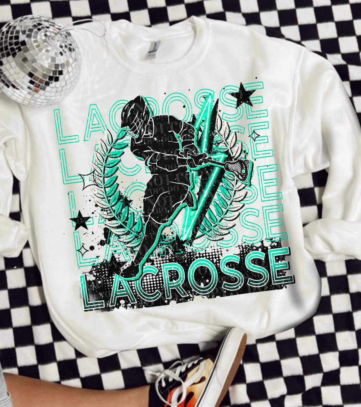 Lacrosse stacked green (AG) 26796 DTF transfer