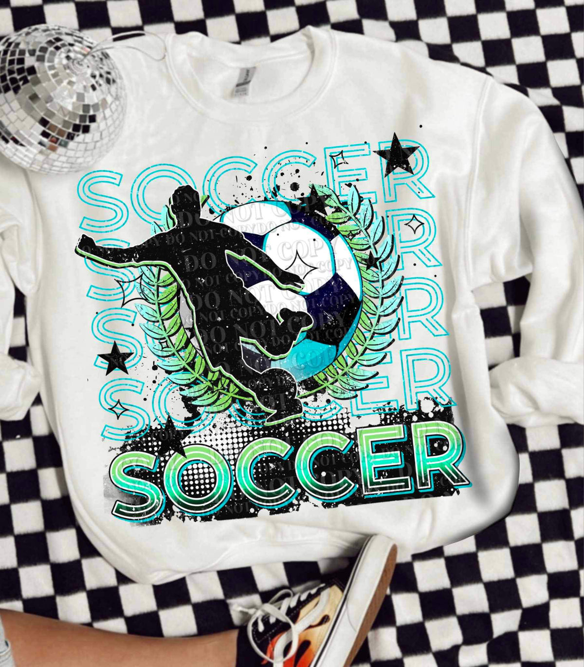 Soccer stacked green (AG) 26795 DTF transfer