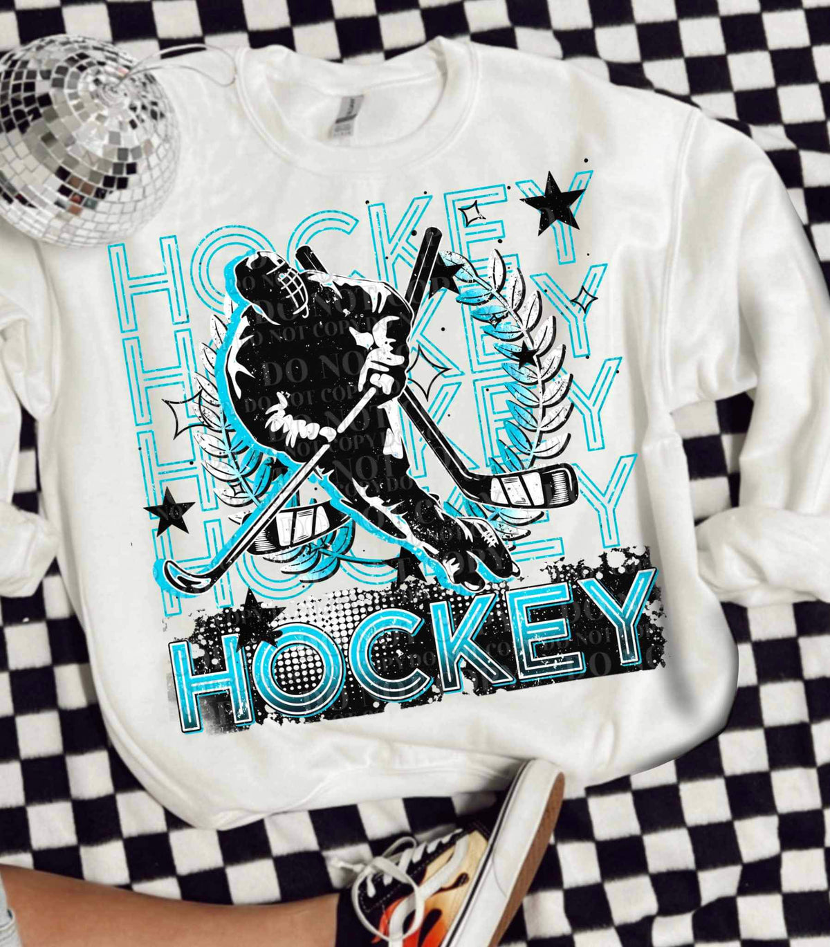Hockey stacked blue (AG) 26797 DTF transfer