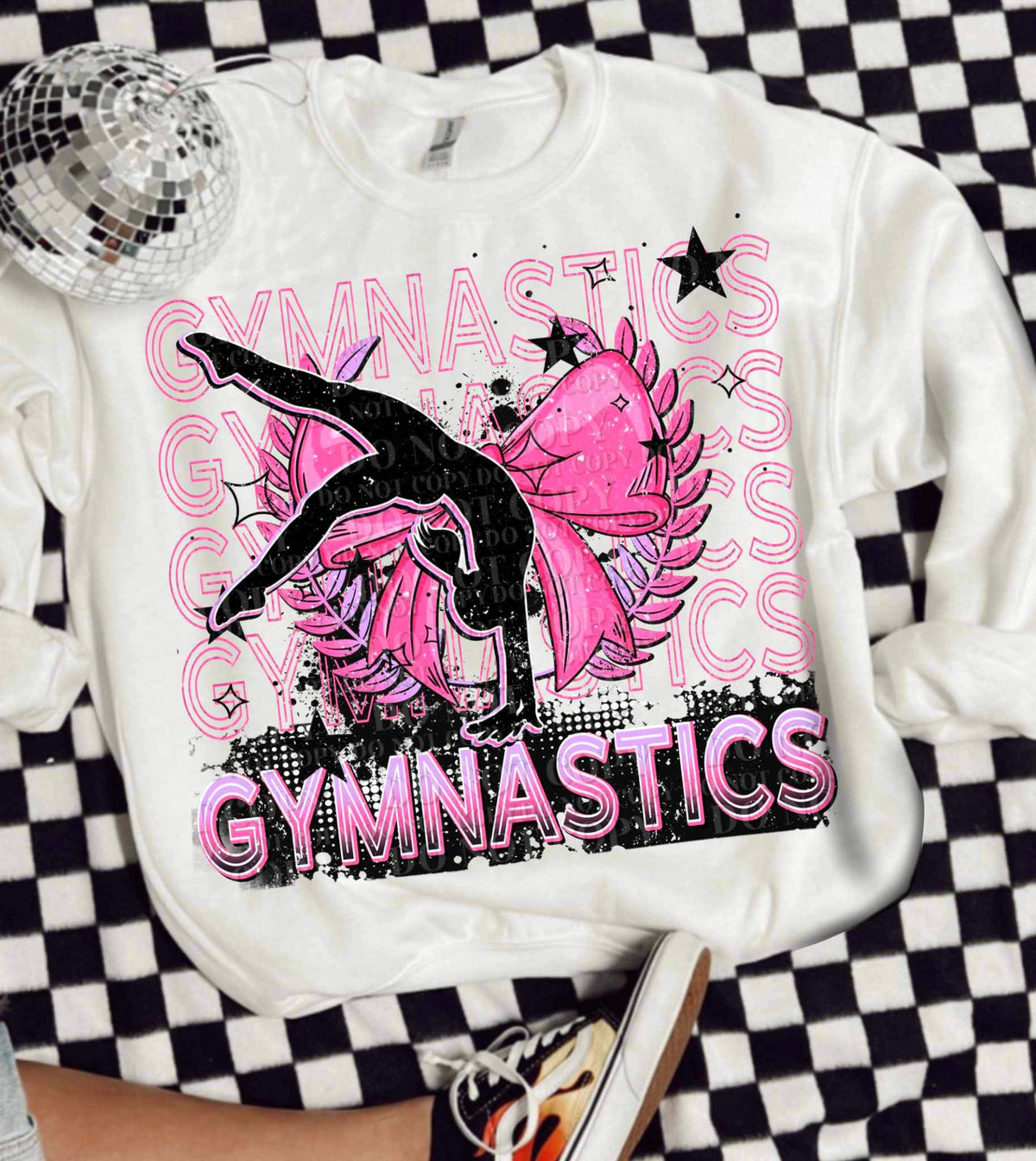 Gymnastics stacked pink (AG) 26790 DTF transfer