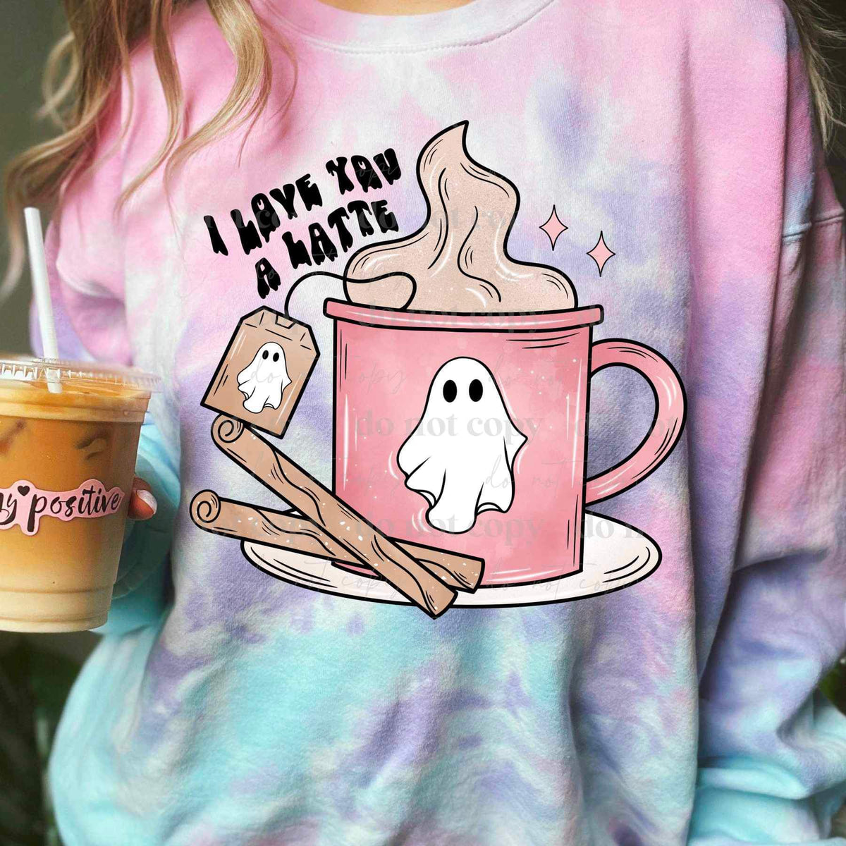I love you a latte pink ghost mug 17239 DTF TRANSFER