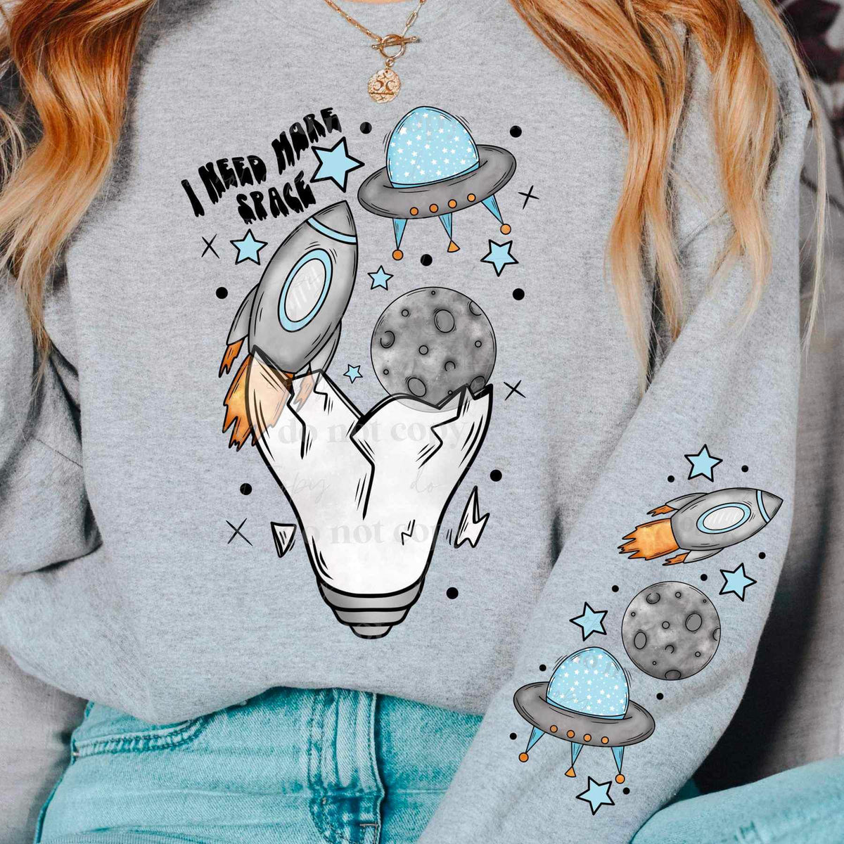 I need more space bulb with space items FRONT 17230 DTF TRANSFER