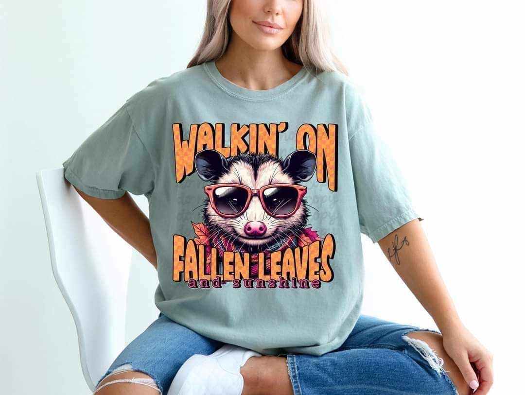 Walkin’ on fallen leaves and sunshine 36872 DTF transfer