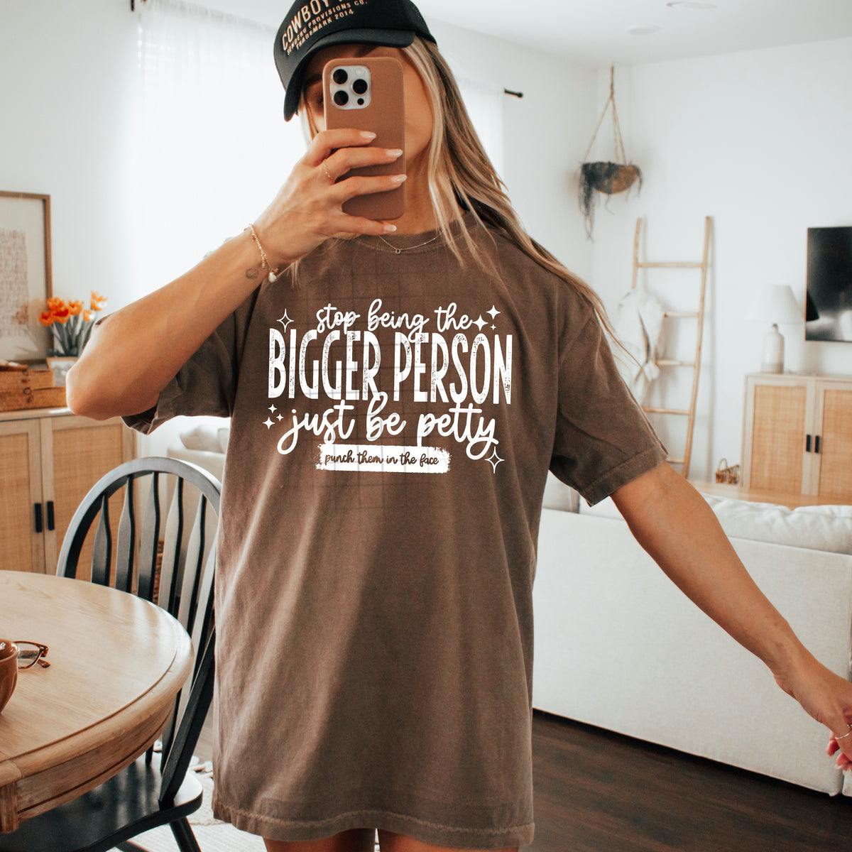 Stop being the bigger person, be petty WHITE CSC DTF transfer