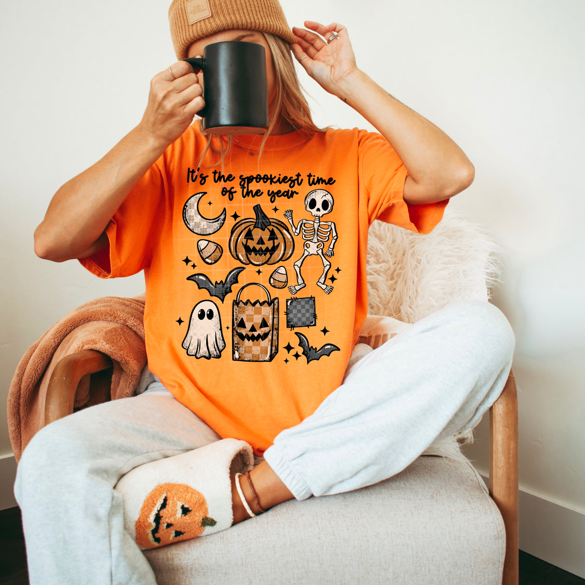 Spookiest time of the year black words CSC DTF transfer