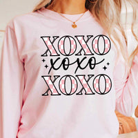 Xoxo stacked pink checkered 17221 DTF TRANSFER