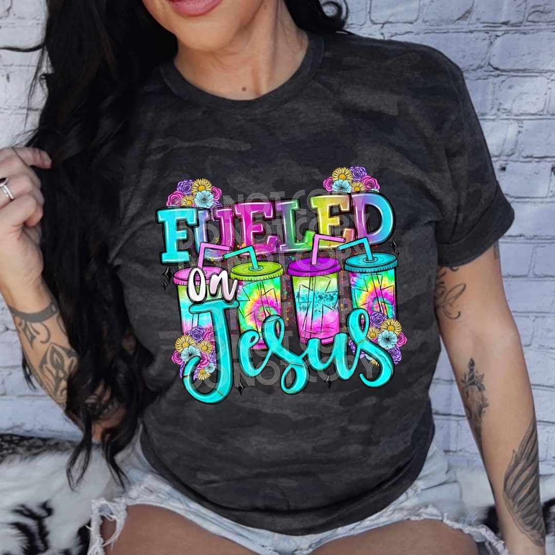 Fueled by jesus tie dye cups (SSD) 36901 DTF transfer