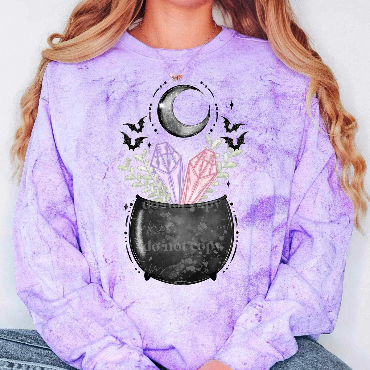Cauldron with crystals and moon 17183 DTF TRANSFER