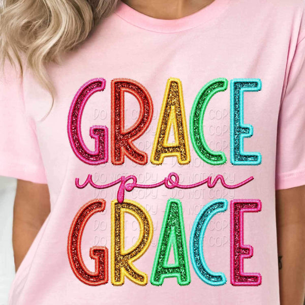 Grace upon grace rainbow font 26814 DTF transfer