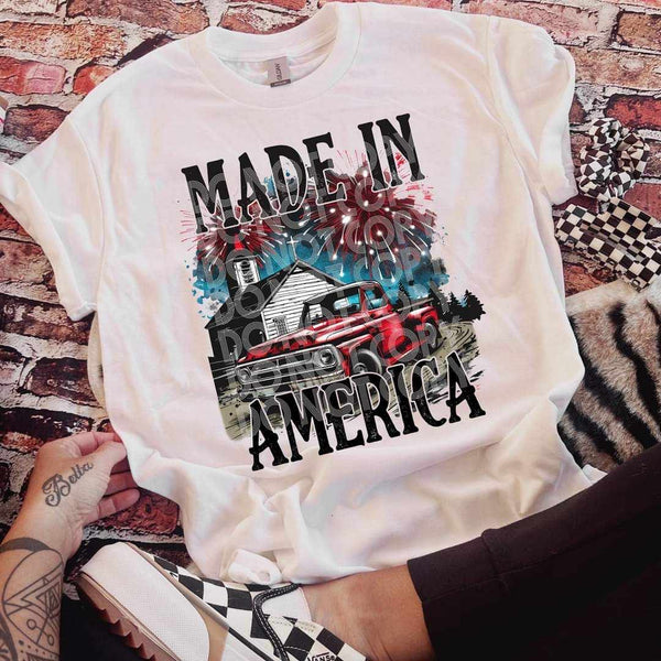 Made in america red truck (SSD) 36895 DTF transfer