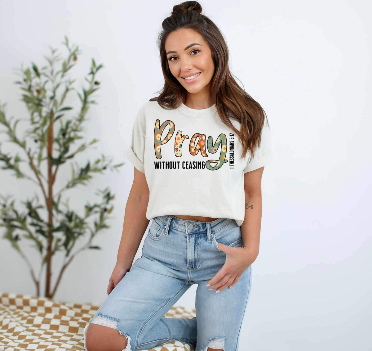 Pray without ceasing floral 25050 DTF transfer