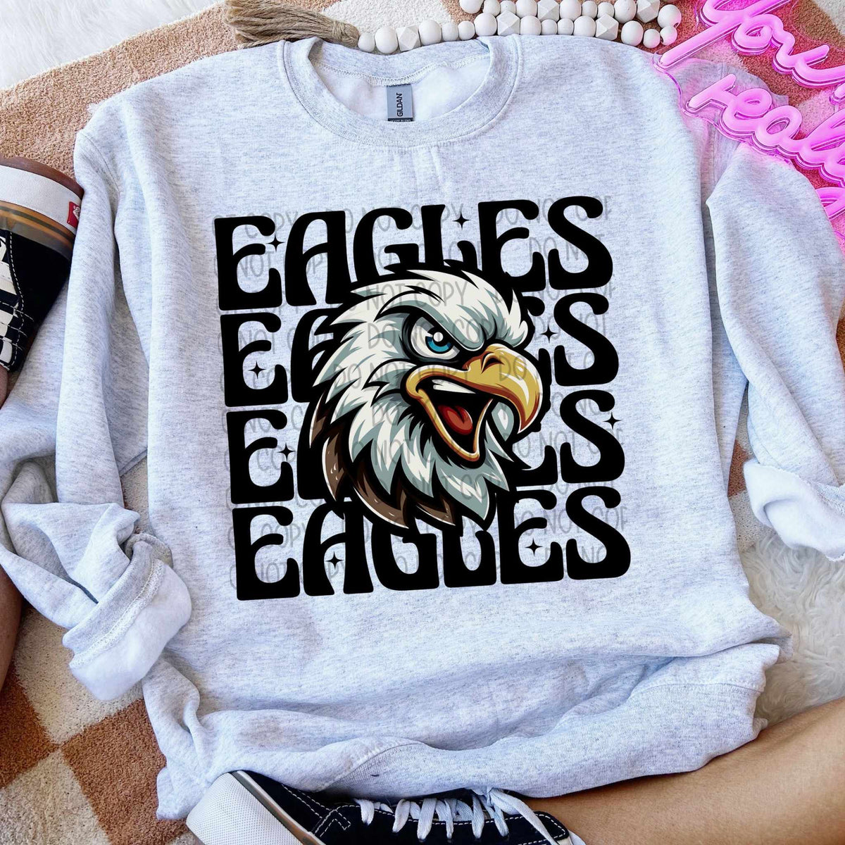 Eagles stacked Winking Mascot SWD 49030 DTF transfer