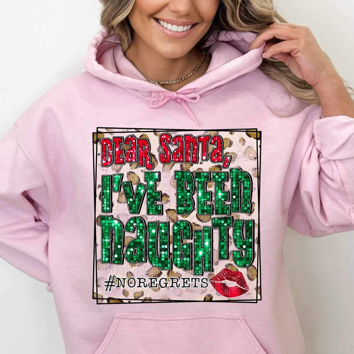 Dear santa ive been naughty sequin 17198 DTF TRANSFER