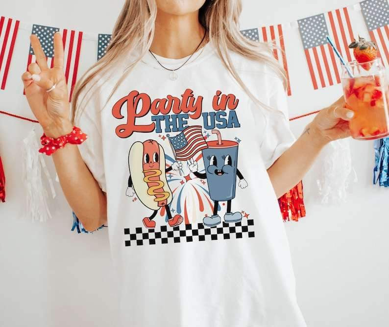 Party in th USA hotdog and drink 26848 DTF transfer