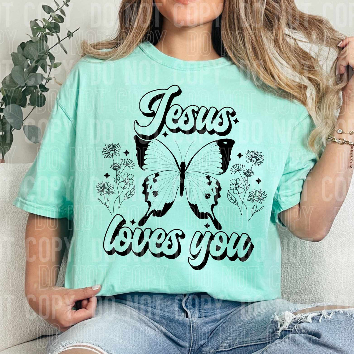 Jesus loves you butterfly (SBB) 36958 DTF transfery