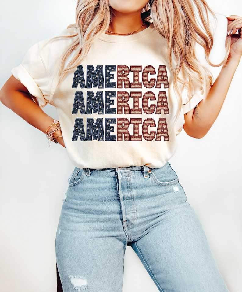 America stacked 26849 DTF transfer