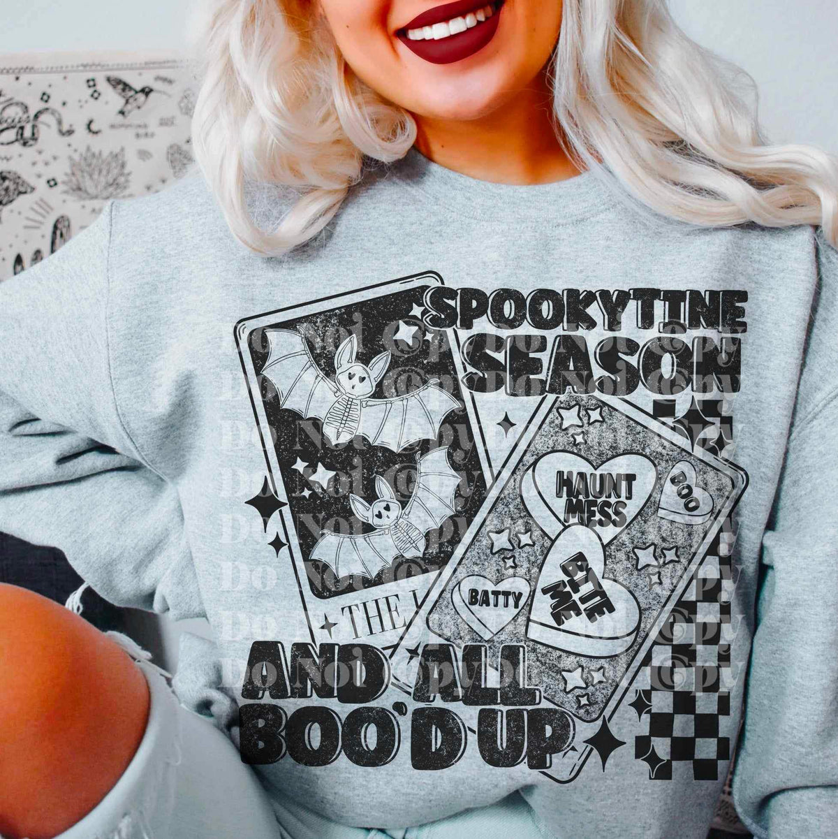 Spooky season and all boo’d up BLACK 17264 DTF TRANSFER