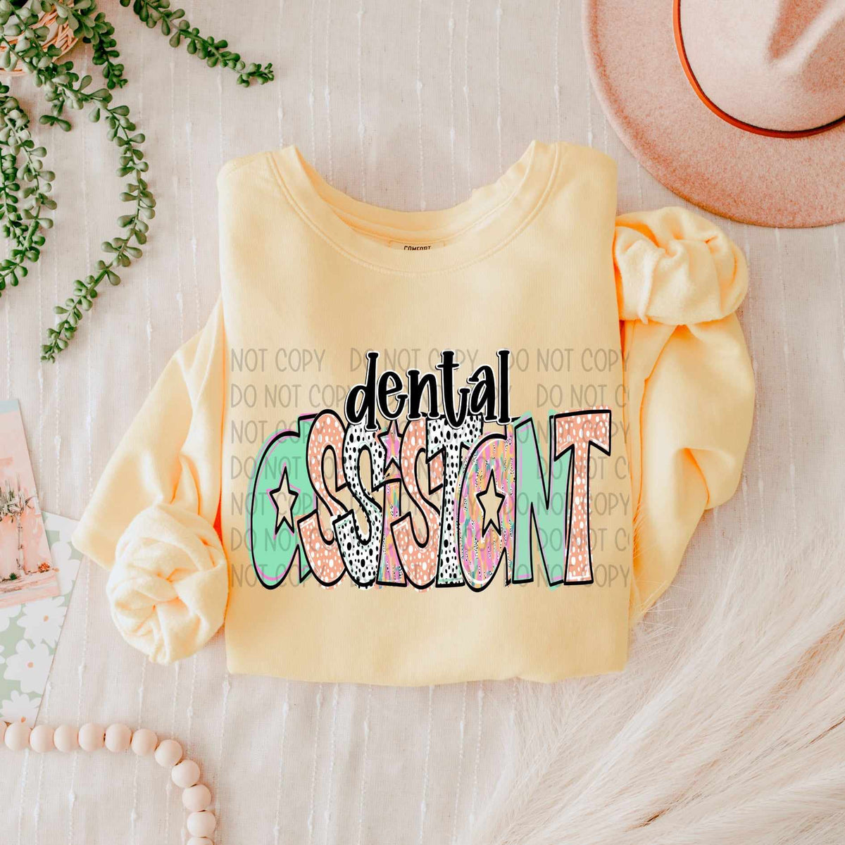 Dental assistant peach and green (SW) 58397 DTF transfer