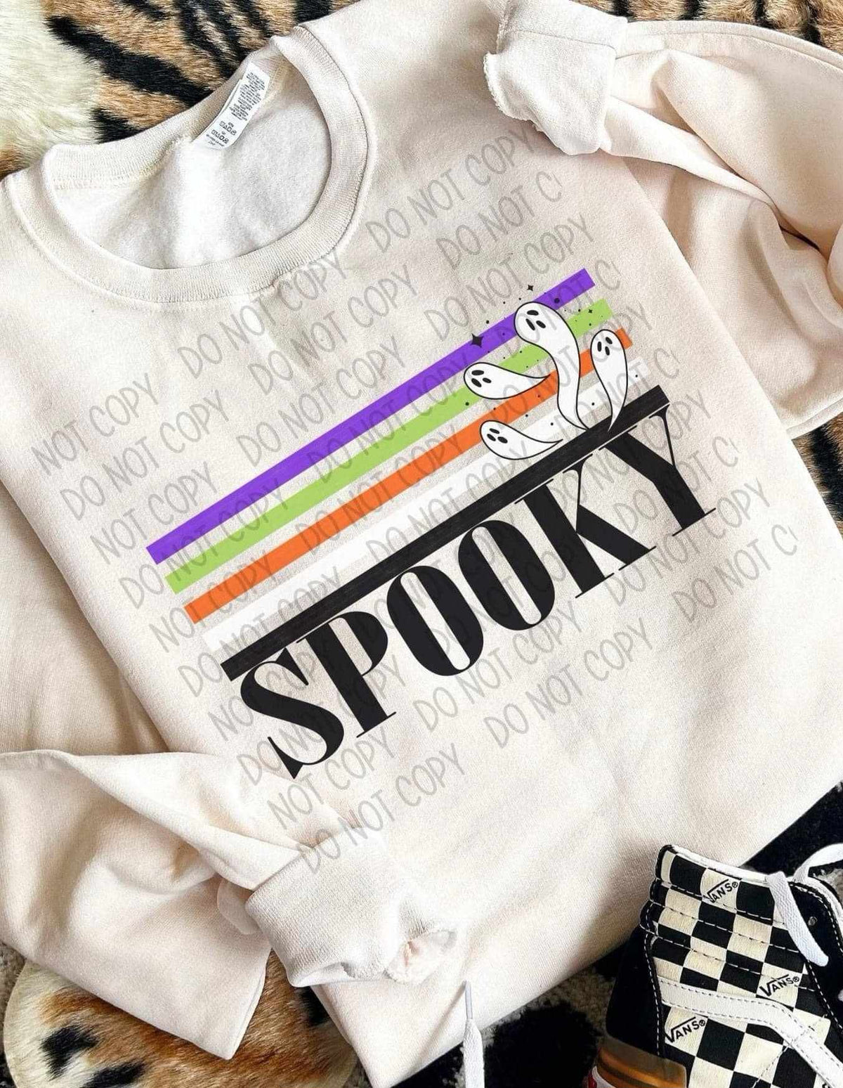 Spooky retro lines (SW) 58428 DTF transfer