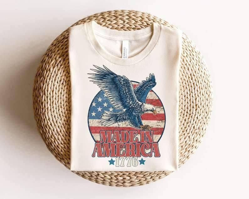 Made in america 1776 circle with eagle 26836 DTF transfer