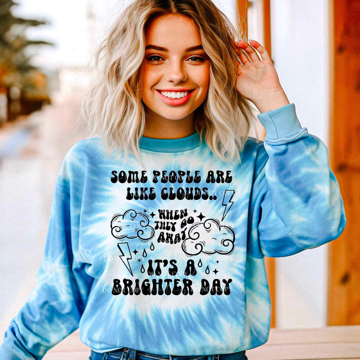 Some people are like clouds when they go away its a brighter day BLACK 17257 DTF TRANSFER