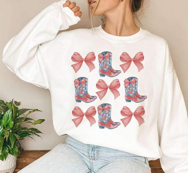 Bows and boots collage 26834 DTF transfer